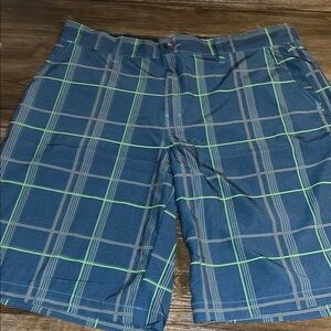 Blue Plaid Shorts OP flex four-way stretch, size 34